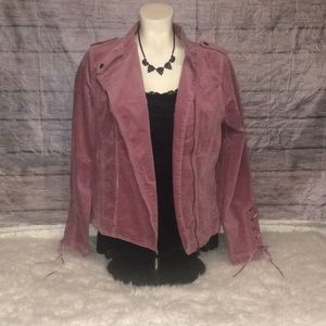 Cato Velour Jacket With Lace Up Sleeves